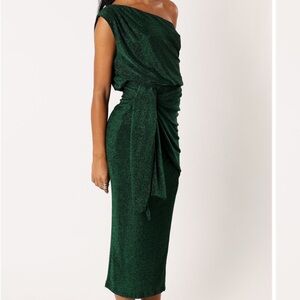 Green emerald shimmer dress